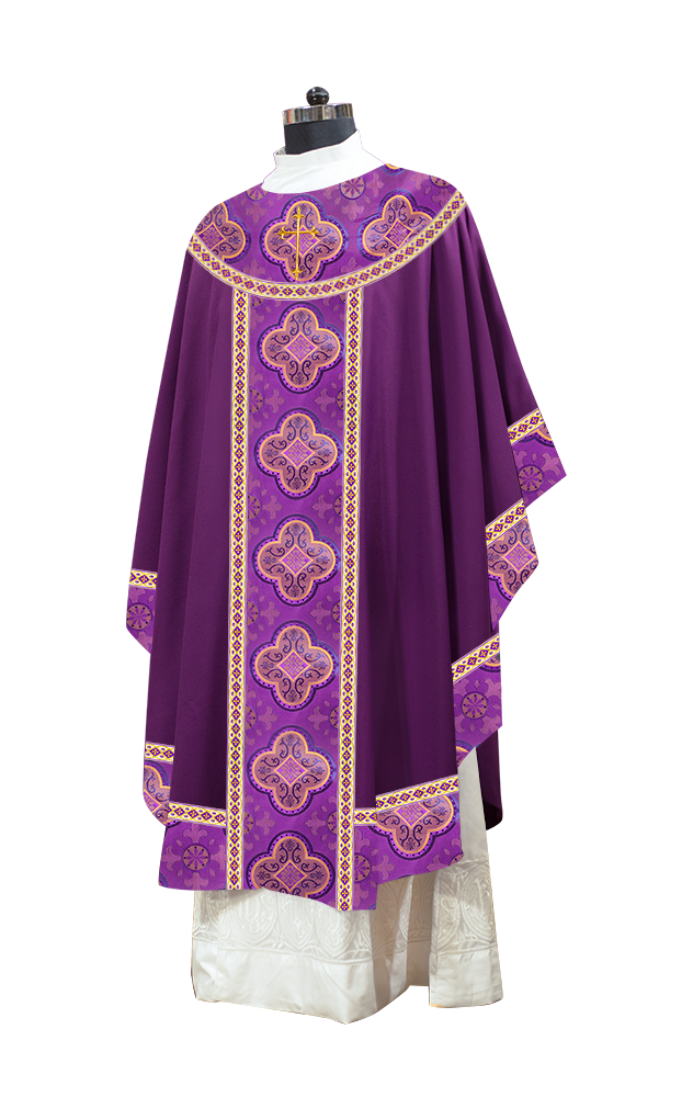 Adorned Gothic Chasuble Vestments with color trims