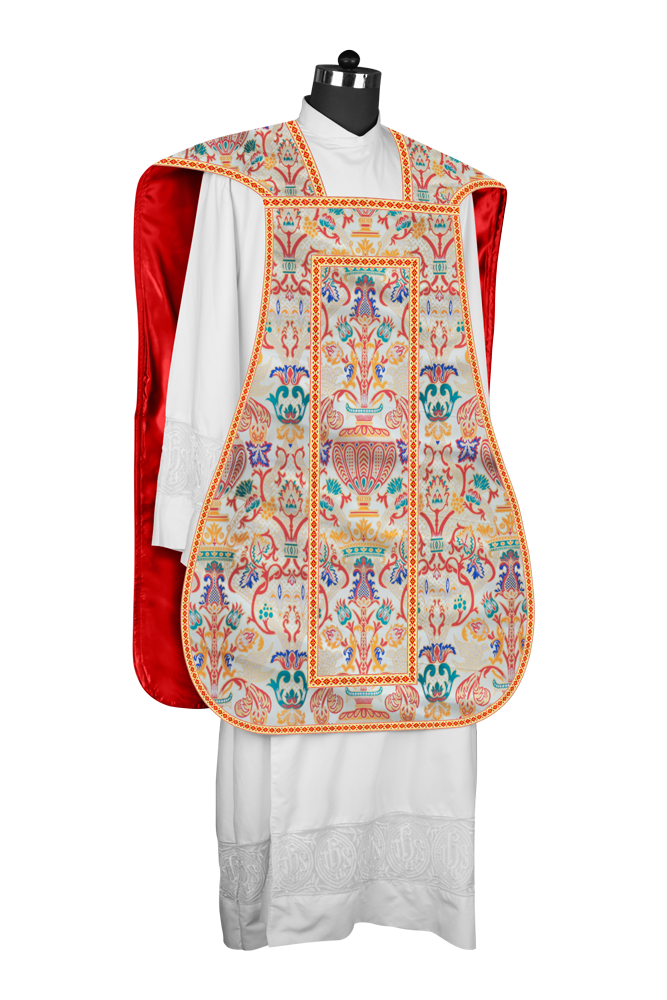 Tapestry Roman Chasuble Fiddleback with Braided Trims