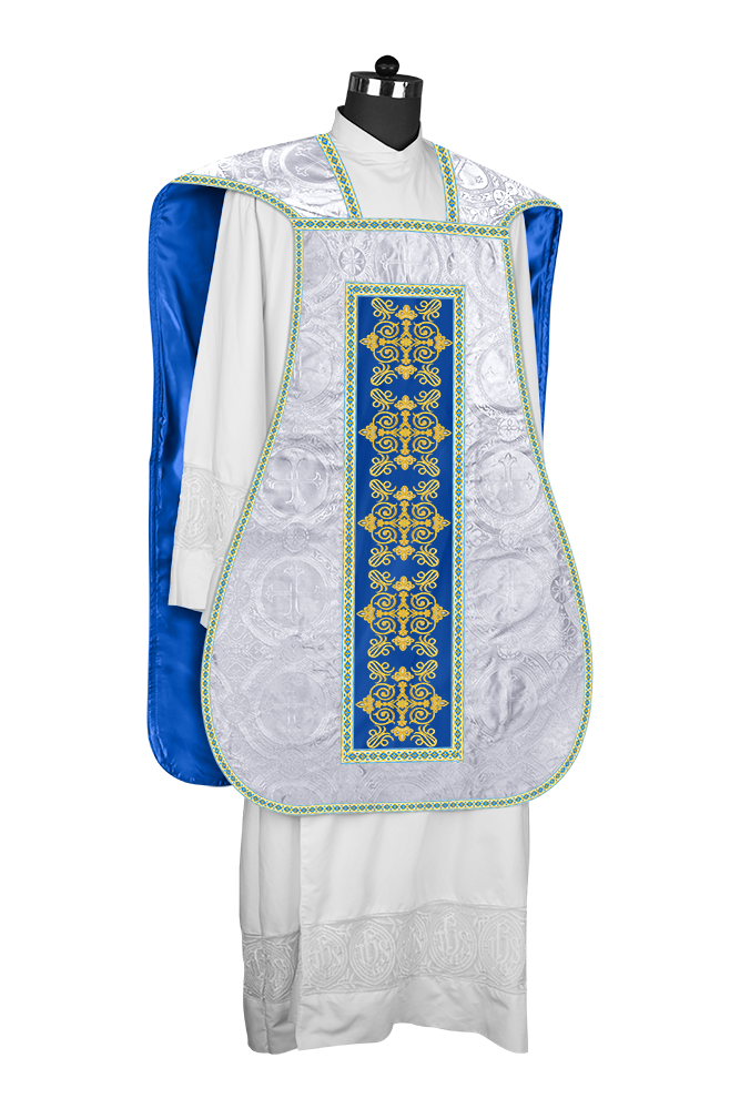 Marian Roman Chasuble Vestment with Trims
