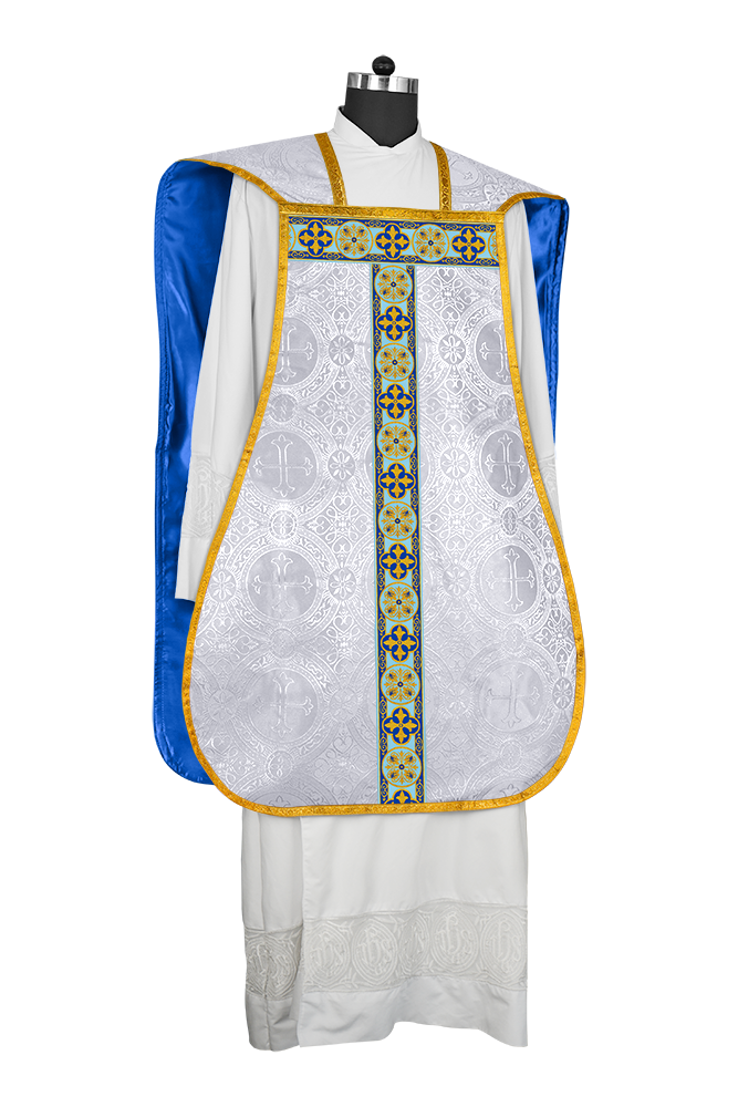 Marian Roman Chasuble with Braided Orphrey