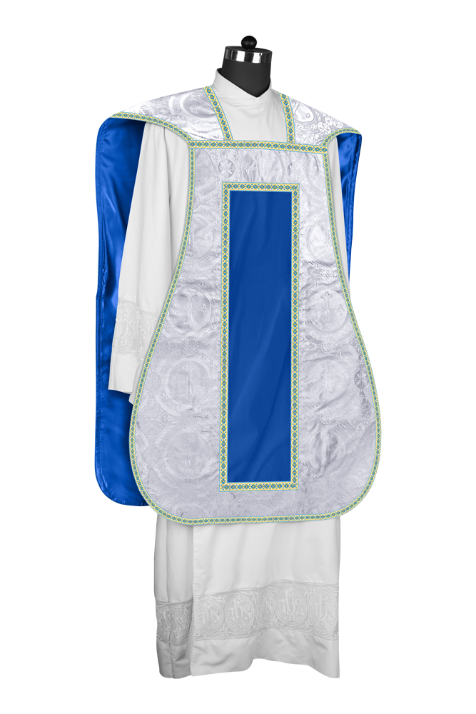 Marian Roman Chasuble Vestment with Trims