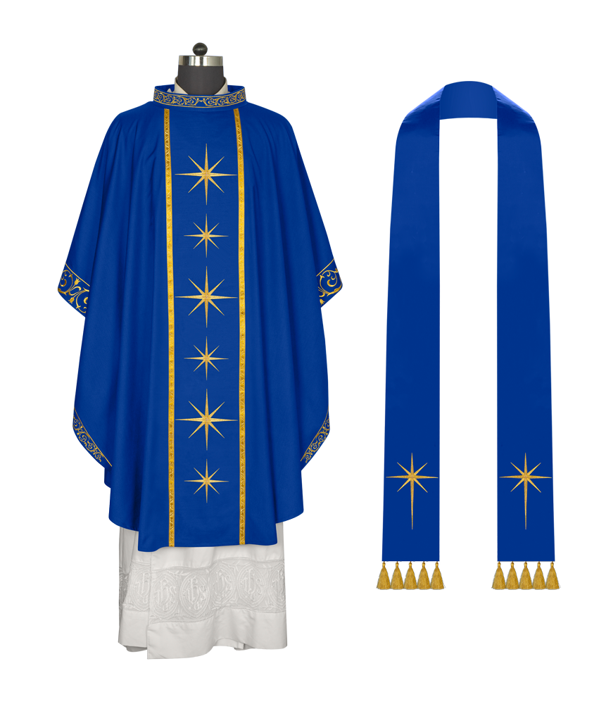 Liturgical Advent Chasuble with Radiant Star Motif