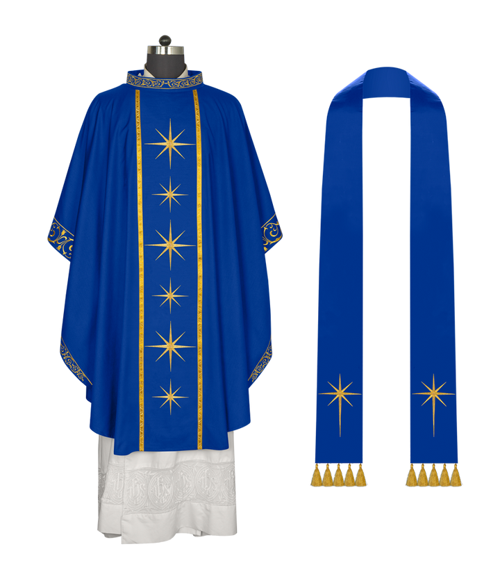 Liturgical Advent Chasuble with Radiant Star Motif