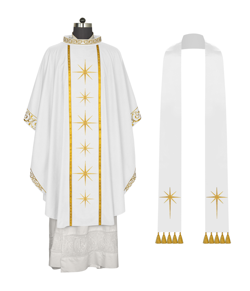 Liturgical Advent Chasuble with Radiant Star Motif