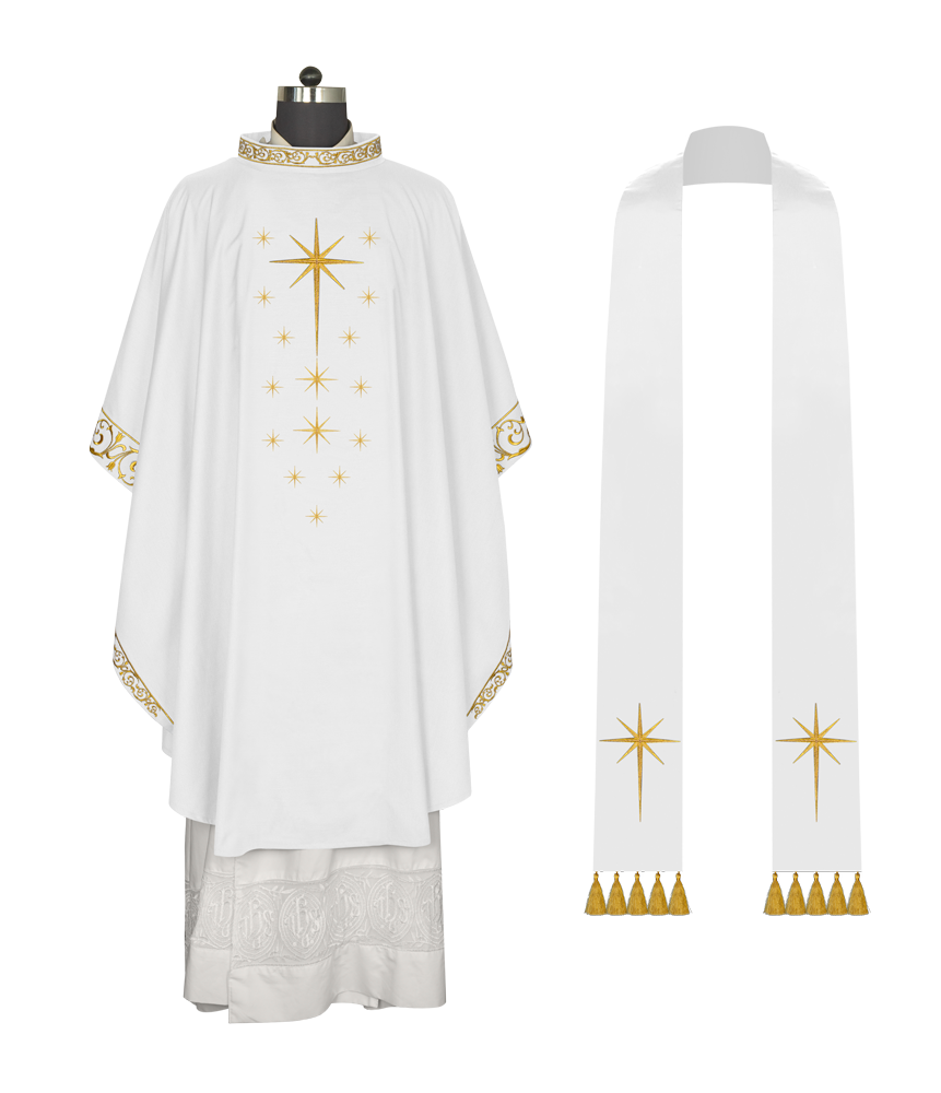 Advent Eucharistic Chasuble with Star of Bethlehem Design