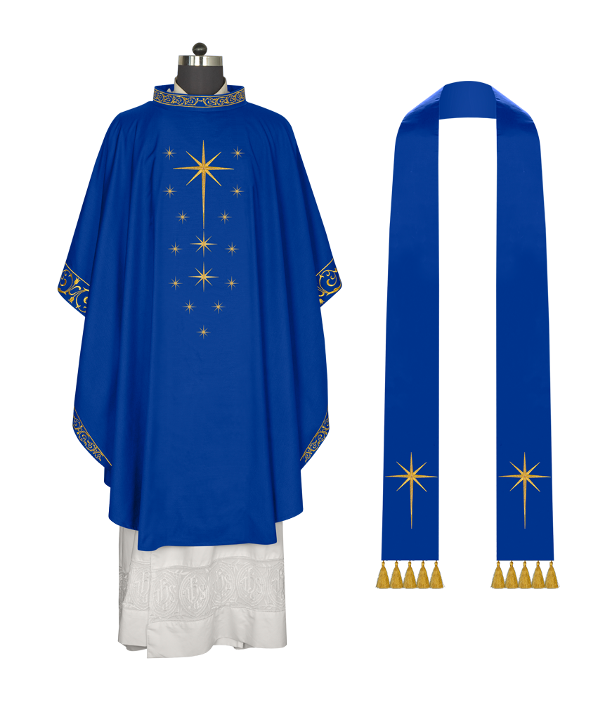 Advent Eucharistic Chasuble with Star of Bethlehem Design