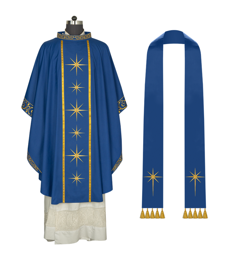 Liturgical Advent Chasuble with Radiant Star Motif