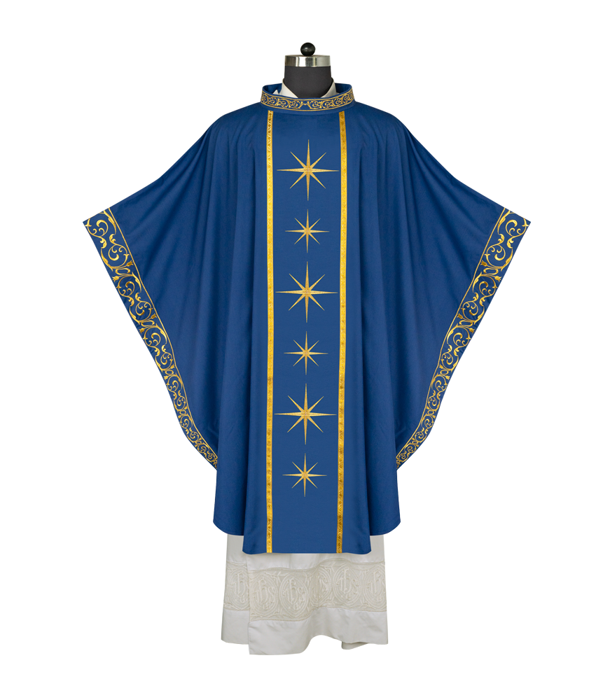 Liturgical Advent Chasuble with Radiant Star Motif