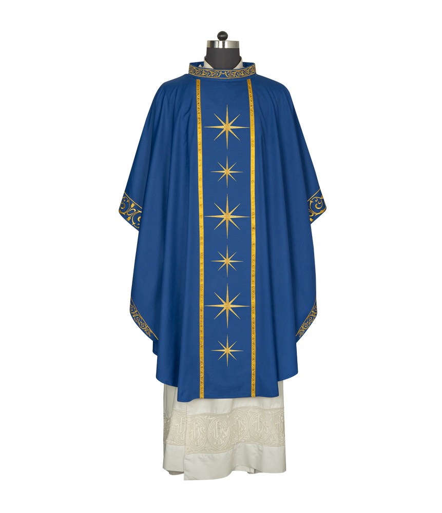 Liturgical Advent Chasuble with Radiant Star Motif