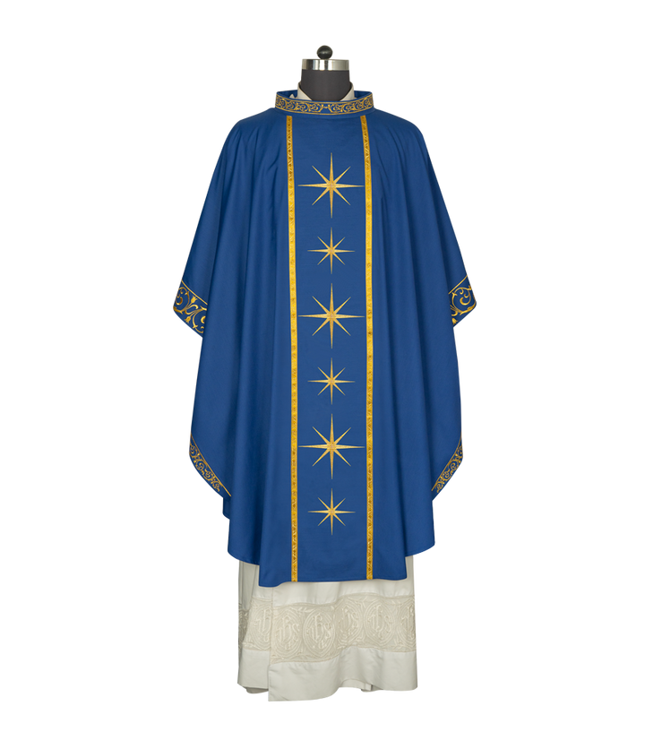 Liturgical Advent Chasuble with Radiant Star Motif