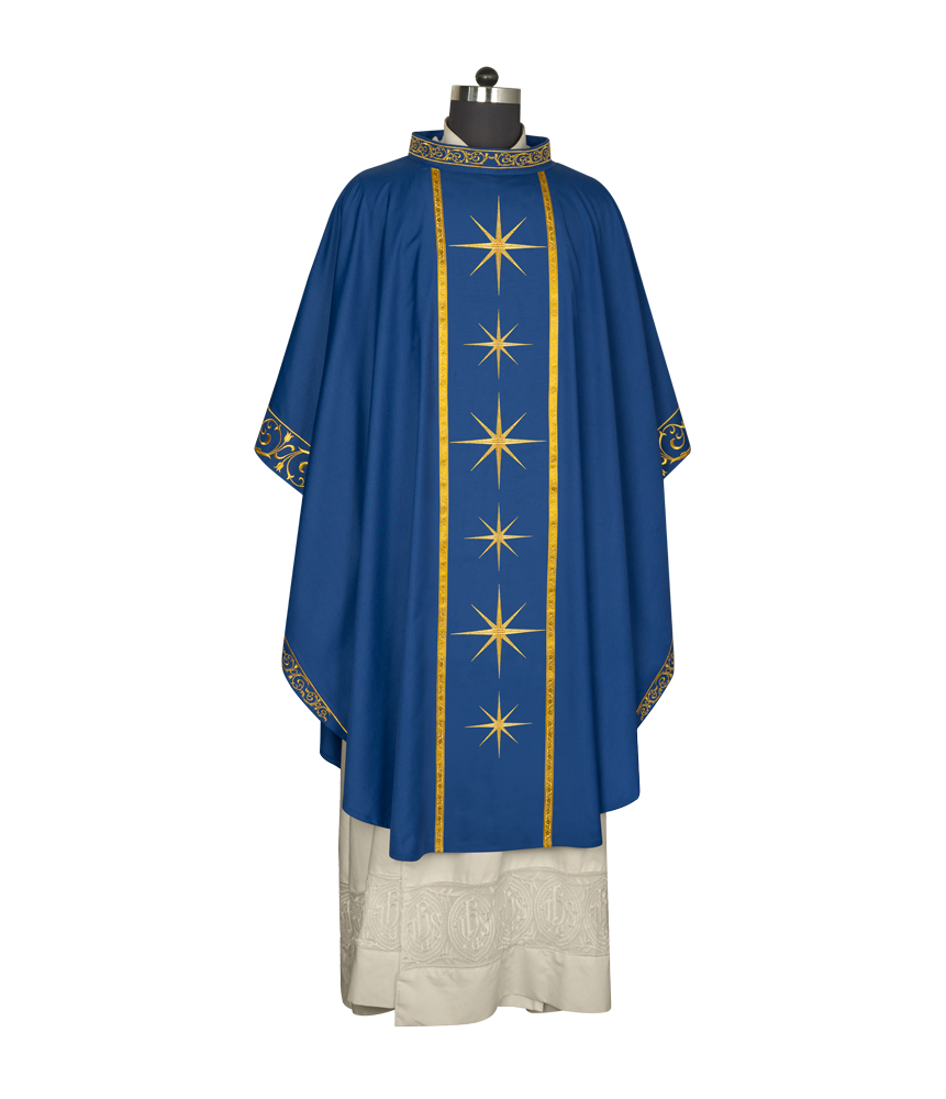 Liturgical Advent Chasuble with Radiant Star Motif
