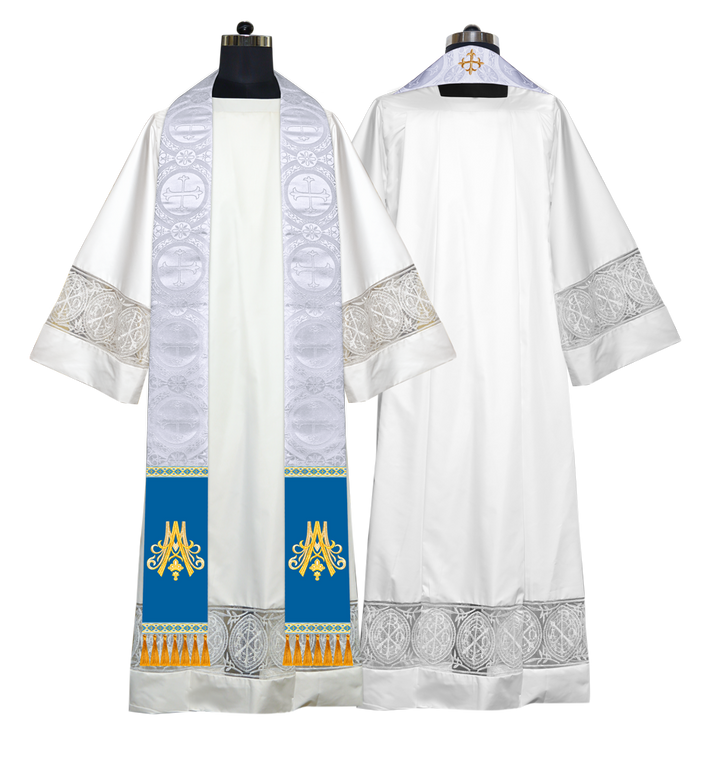 Marian Clergy Stole with Trims