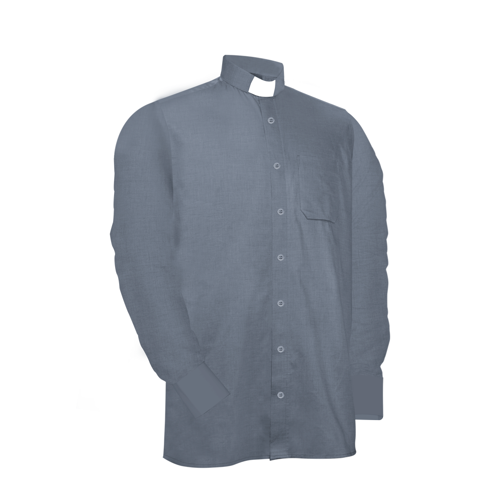 Clergy Shirt with Tab Collar - Grey