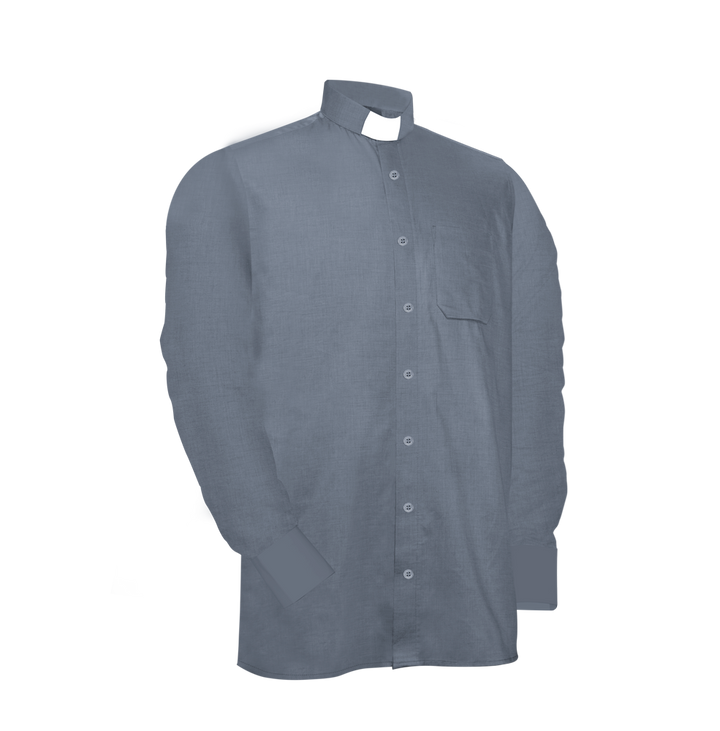 Clergy Shirt with Tab Collar - Grey