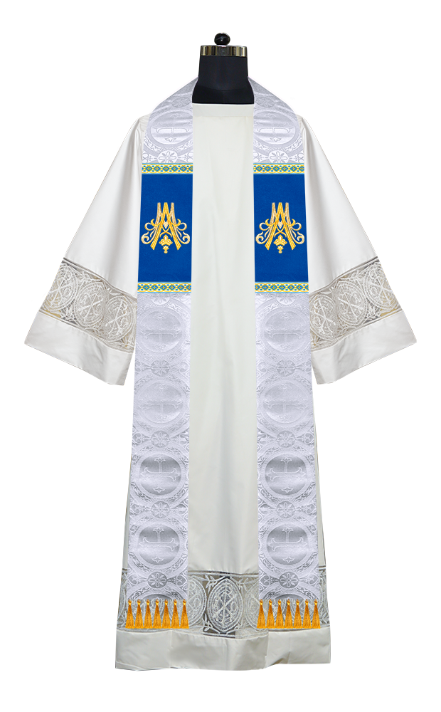 Marian Embroidered Clergy Stole