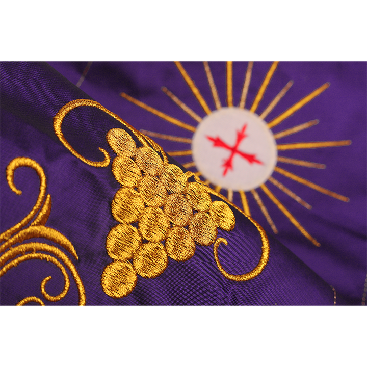 Embroidered Priest Stole with Ornate chalice and Grapes
