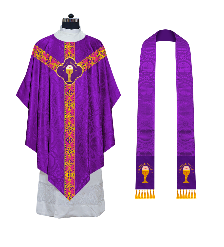 Pugin Chasuble with Braided Lace Orphrey