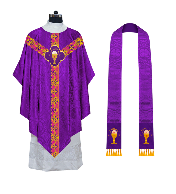 Pugin Chasuble with Braided Lace Orphrey