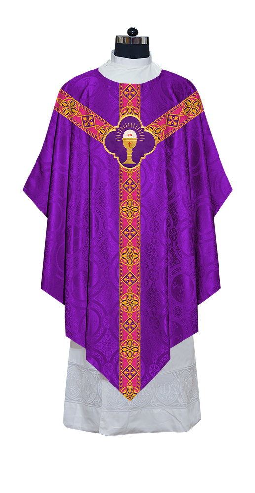 Pugin Chasuble with Braided Lace Orphrey