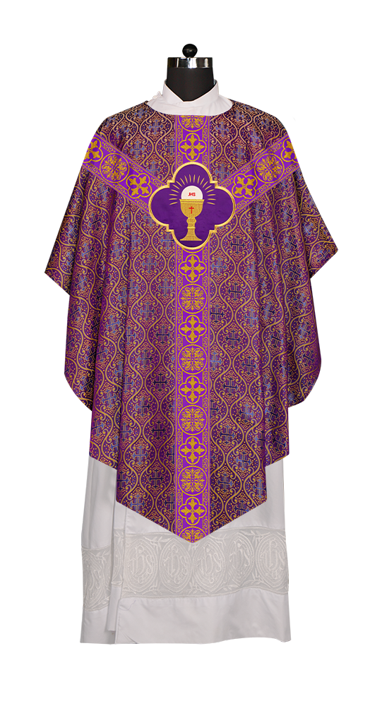 Pugin Chasuble with Intricate Embroidery and Orphrey Details