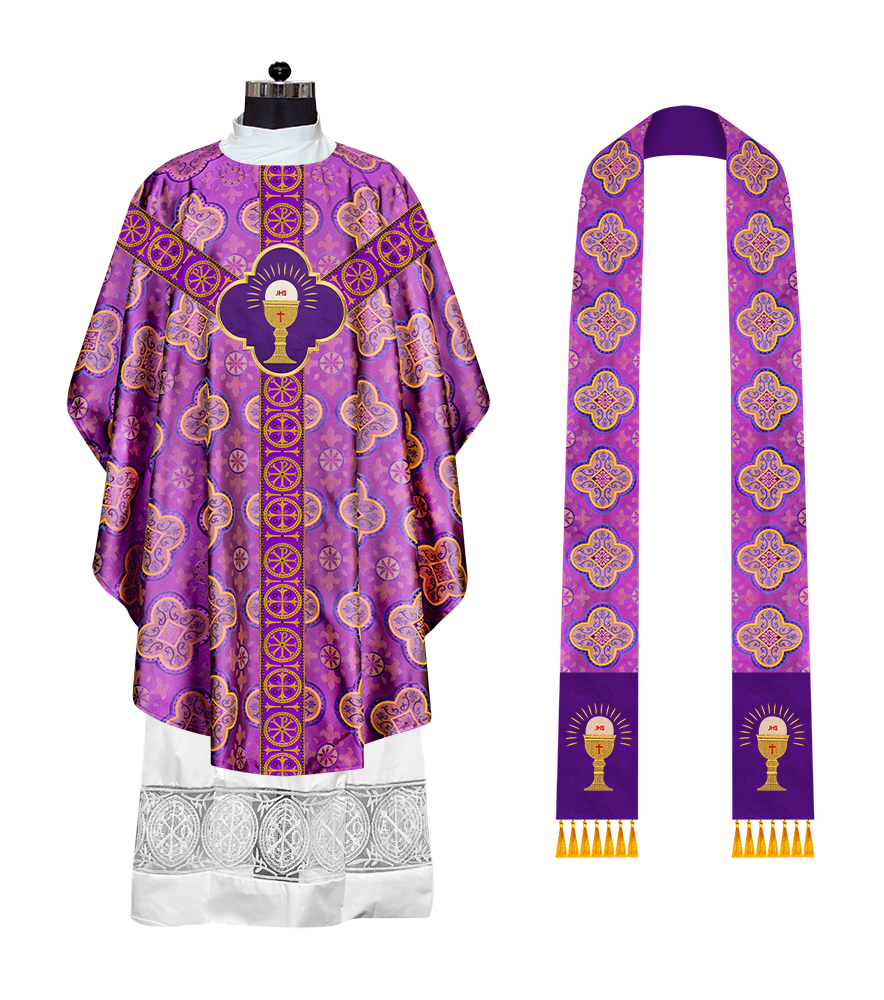 Gothic Chasuble Vestment with Y type braided orphrey