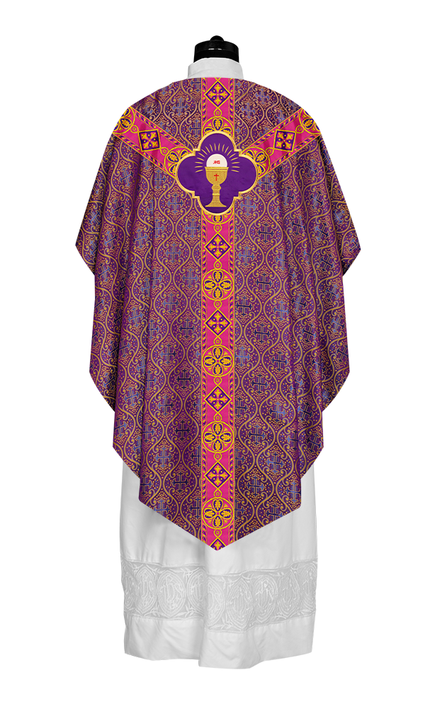 Pugin Chasuble with Intricate Embroidery and Orphrey Details