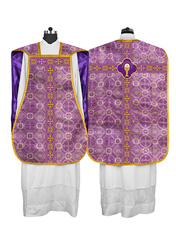 Roman Chasuble Fiddleback with Braided Trims