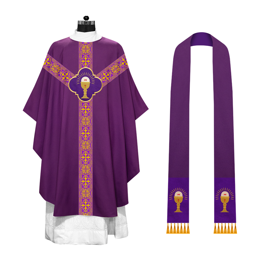 Gothic Chasuble with Ornate Braided Trims