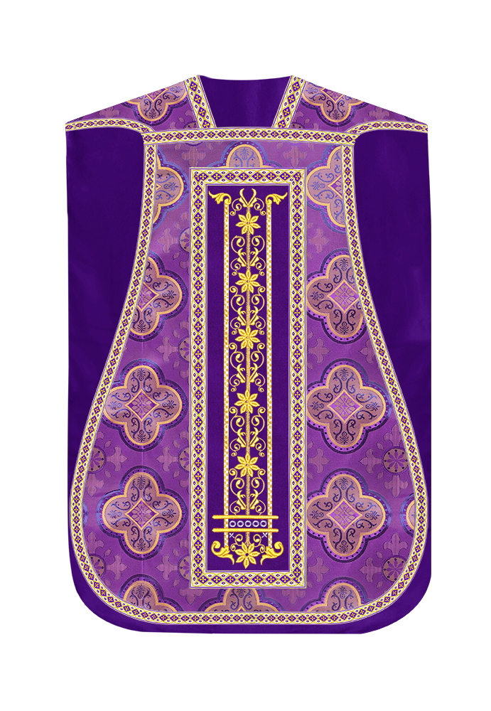 Roman Chasuble Vestment Enhanced With Orphrey and Trims