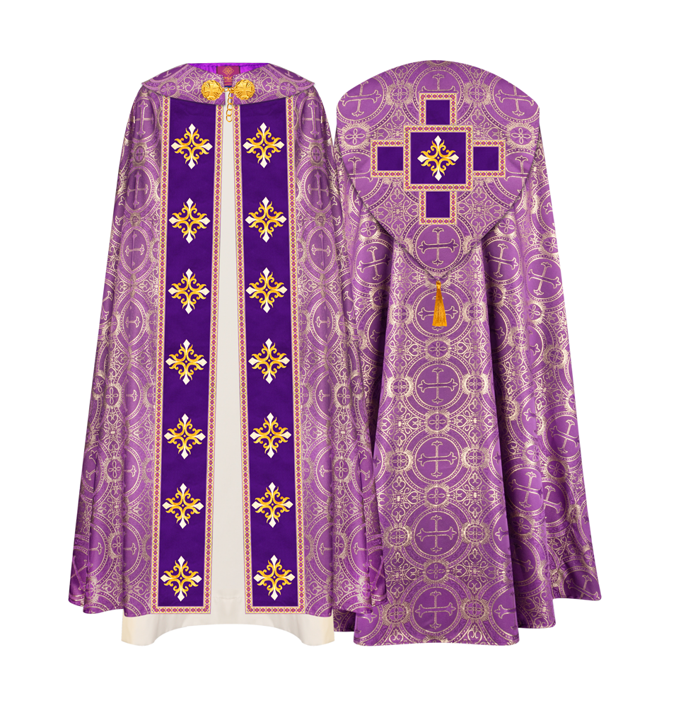 Enhanced Gothic Cope Vestments With Liturgical cross