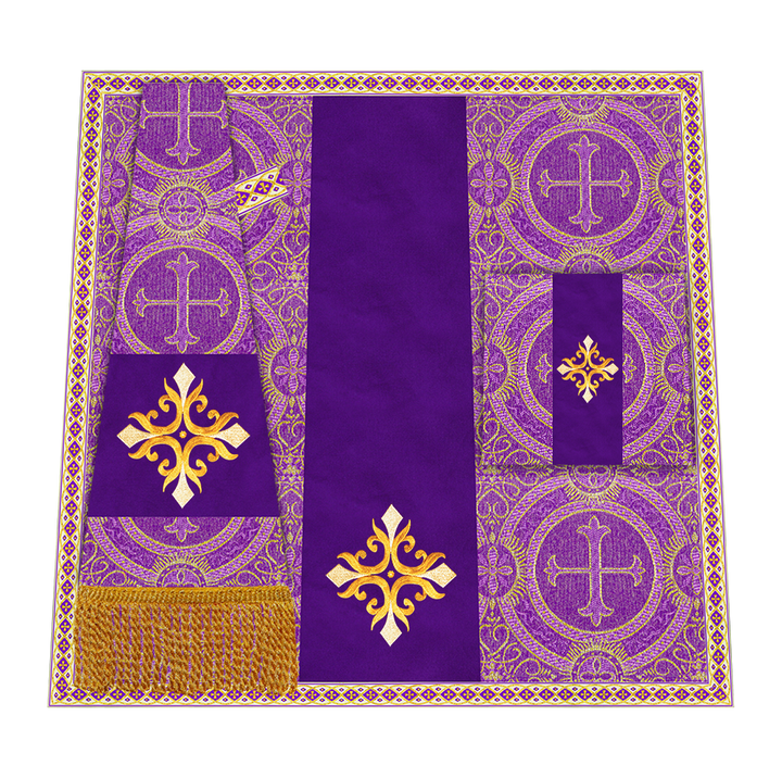 Liturgical Cross Embroidered Mass Set and braided trims