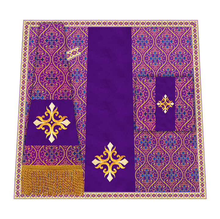 Liturgical Cross Embroidered Mass Set and braided trims