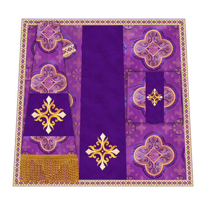 Liturgical Cross Embroidered Mass Set and braided trims