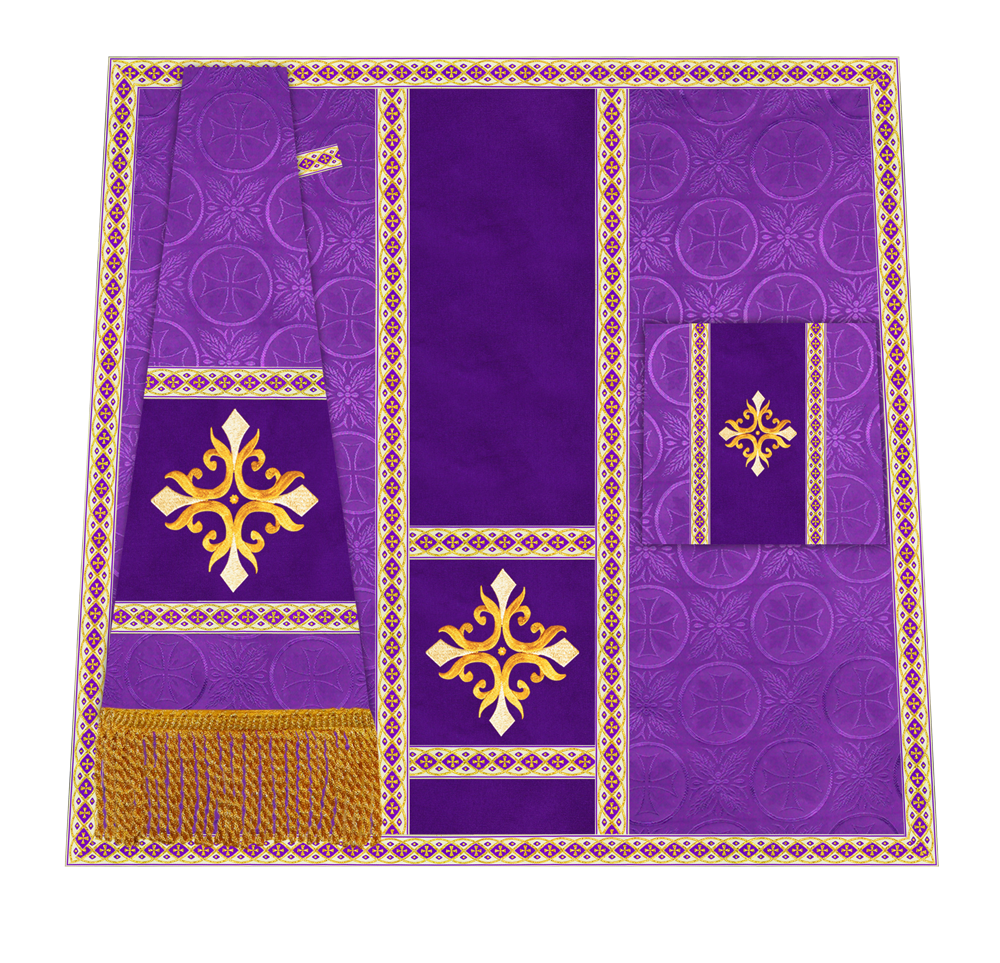 Traditional Altar Mass Set with  Embroidered Motifs