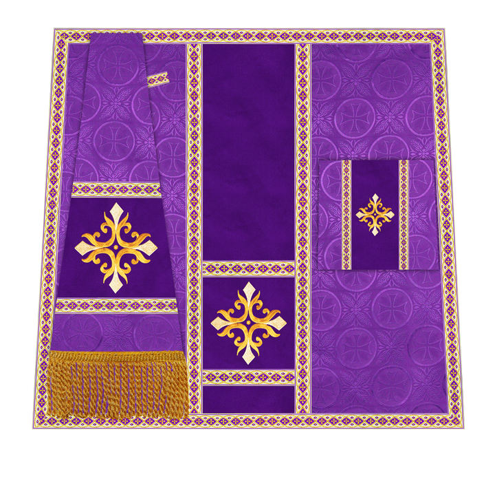 Traditional Altar Mass Set with  Embroidered Motifs