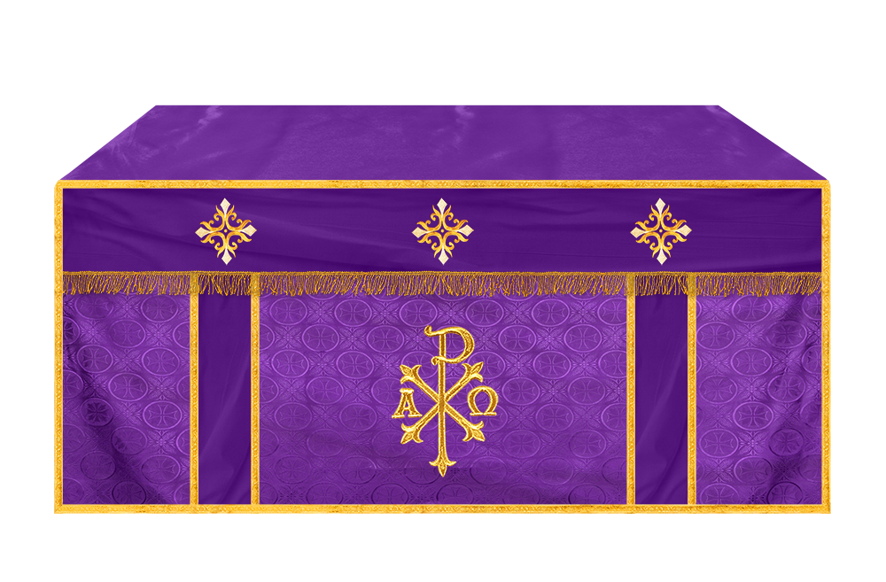 Church Altar Cloth with Embroidered PAX and Cross