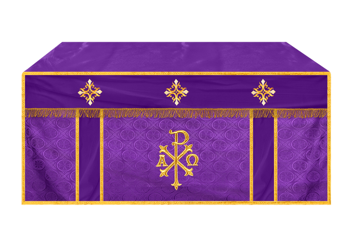 Church Altar Cloth with Embroidered PAX and Cross