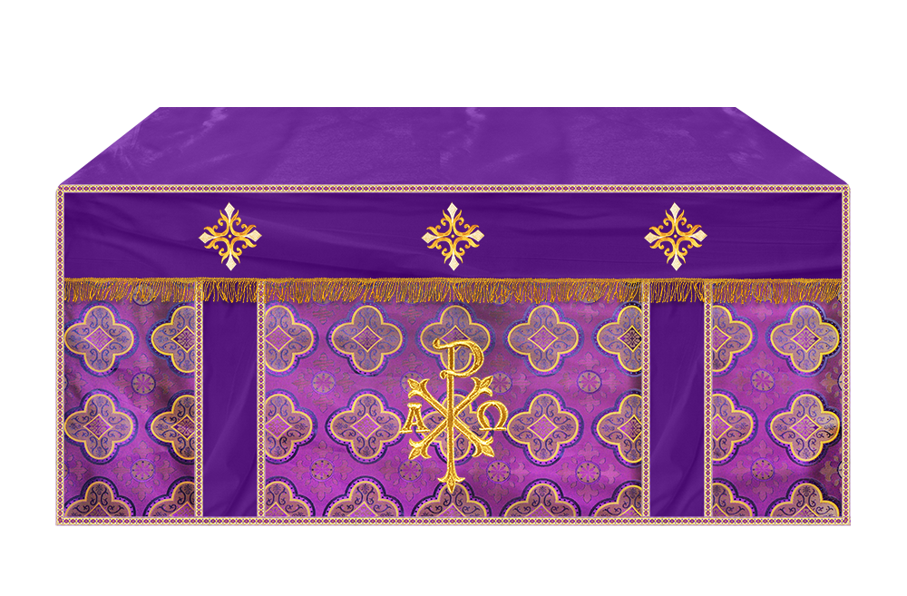 Altar Cloth with Spiritual Cross with Trims