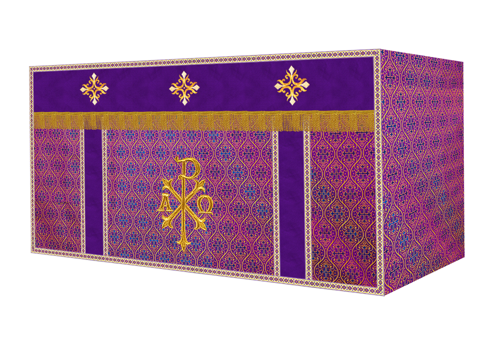 Altar Cloth with Spiritual Cross with Trims