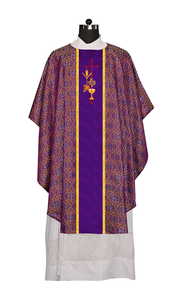 Gothic Chasuble Spiritual Emmer with IHS Motif