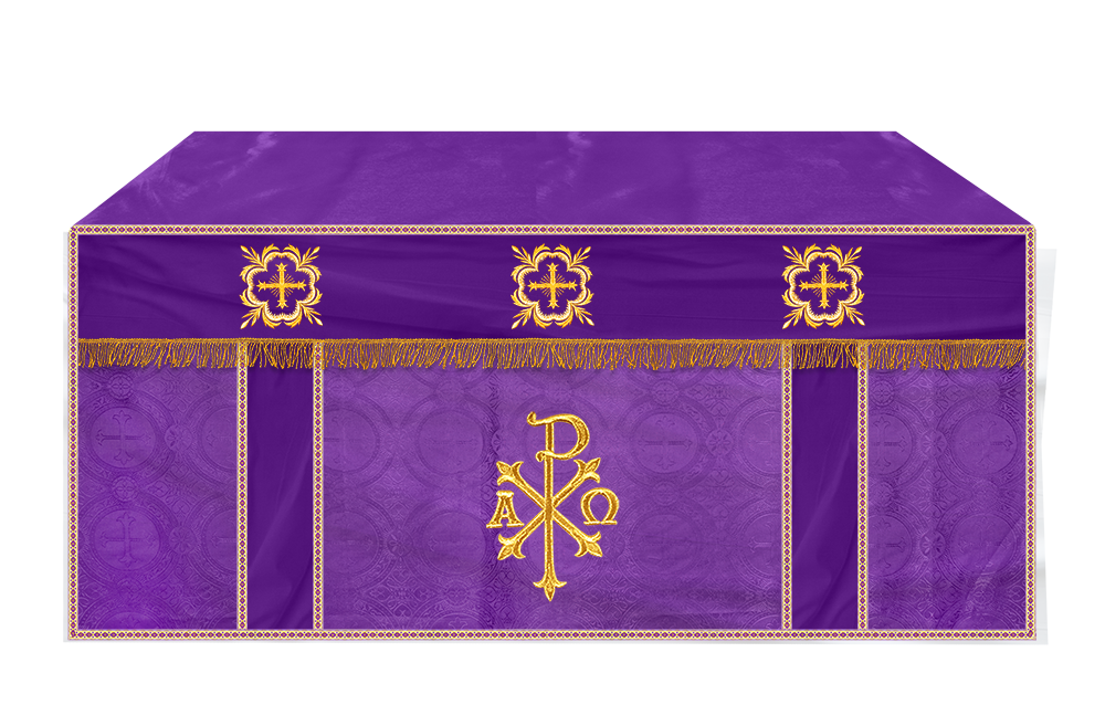 Altar Cloth with Spiritual Cross with Trims
