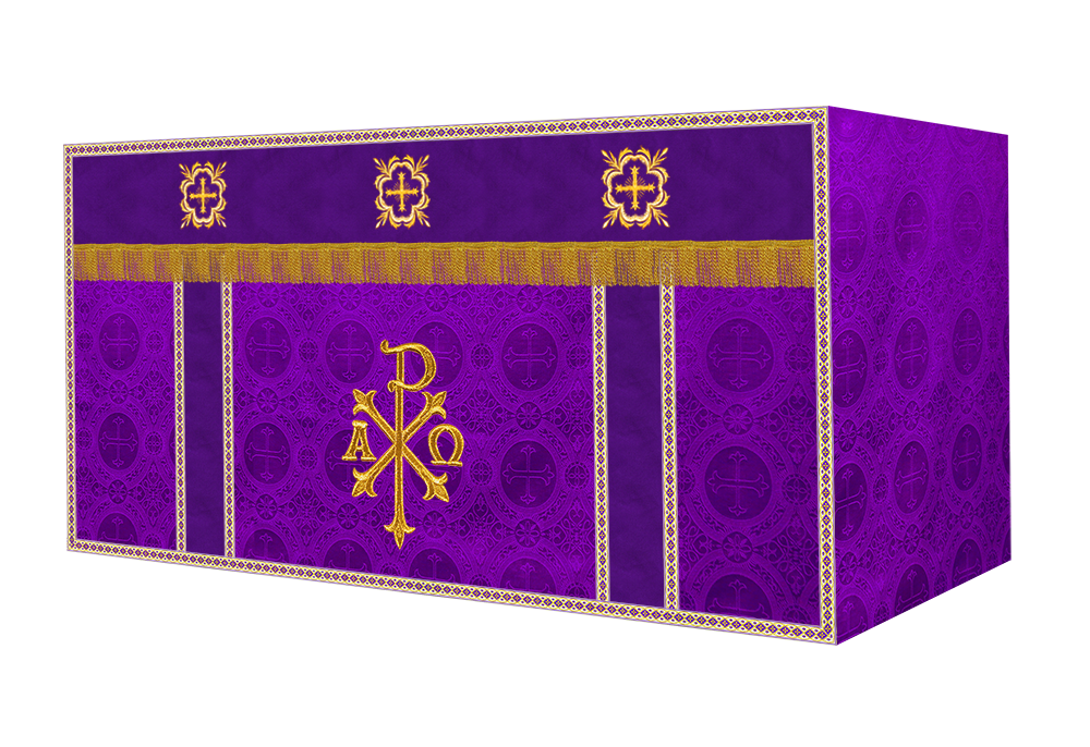 Altar Cloth with Spiritual Cross with Trims