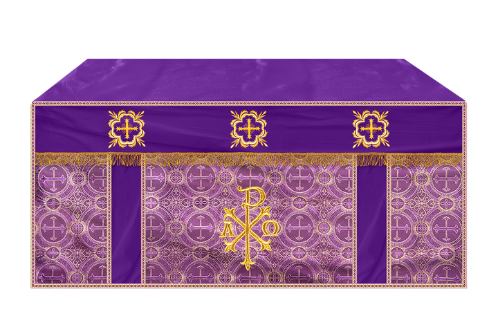 Altar Cloth with Spiritual Cross with Trims