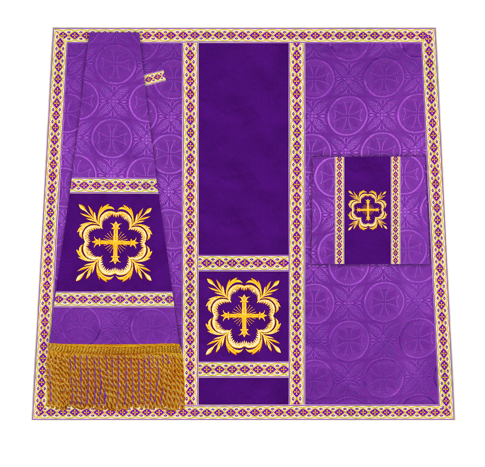 Traditional Altar Mass Set with  Embroidered Motifs