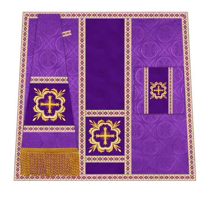 Traditional Altar Mass Set with  Embroidered Motifs