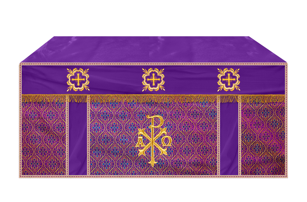 Altar Cloth with Spiritual Cross with Trims
