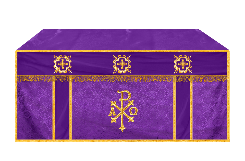 Church Altar Cloth with Embroidered PAX and Cross