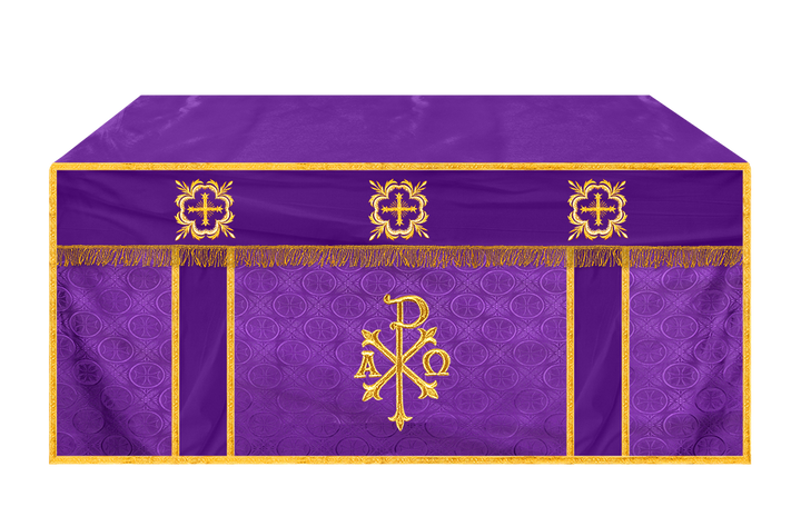 Church Altar Cloth with Embroidered PAX and Cross