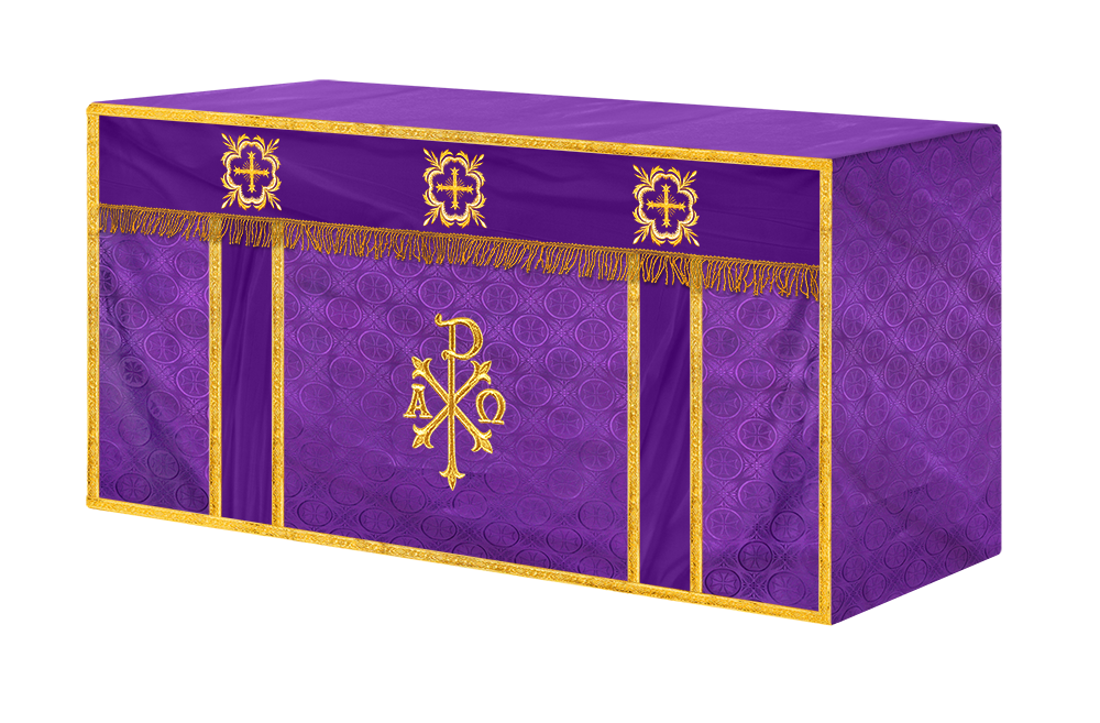 Church Altar Cloth with Embroidered PAX and Cross