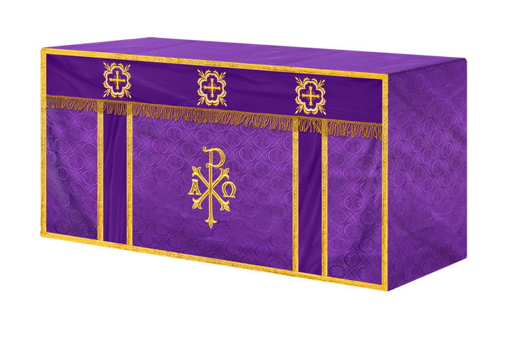 Church Altar Cloth with Embroidered PAX and Cross